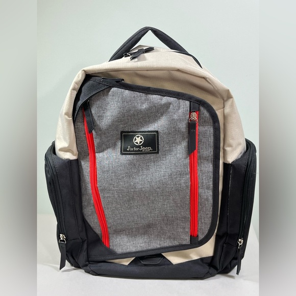 Jeep Bags Jeep Diaper Bag Backpack Poly Canvas Has Many Smaller